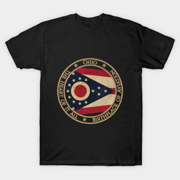 Vintage Ohio USA United States of America American State Flag T-Shirt by DragonXX